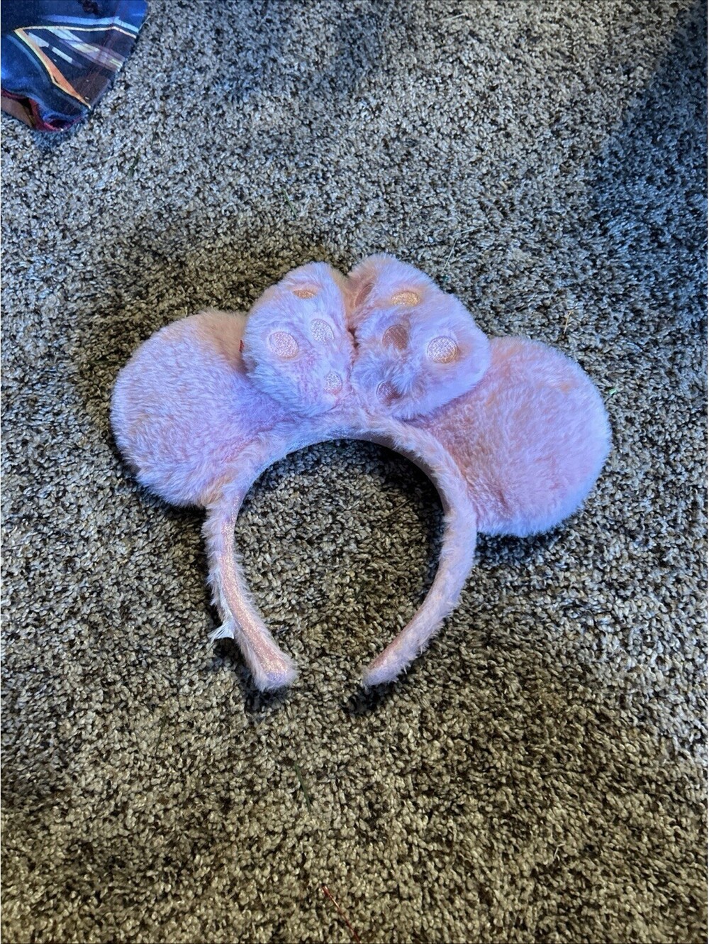 Disney Minnie Mouse Pink Fuzzy Headband For Adults